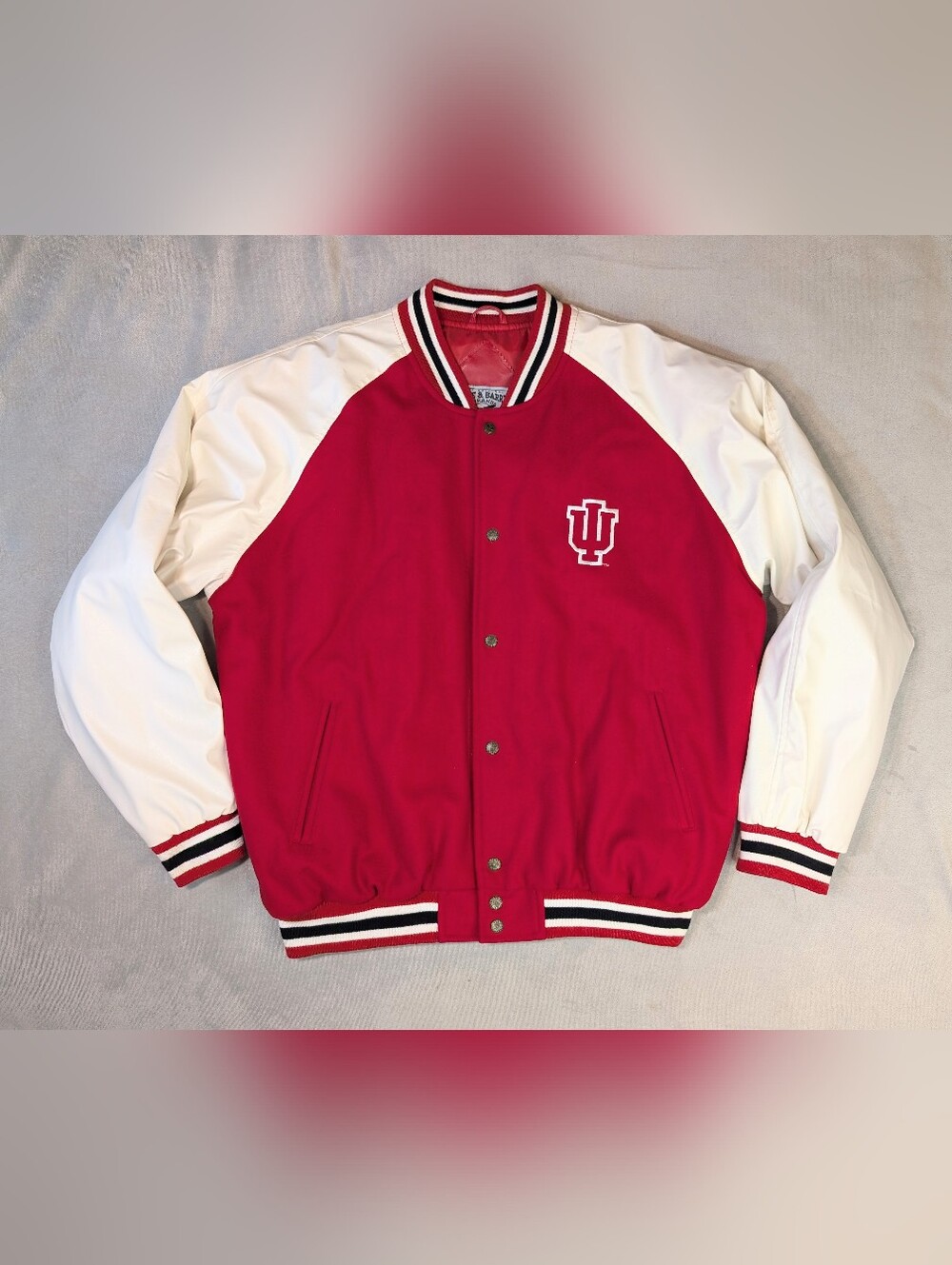 Vintage Steve & Barry's Indiana University Hoosiers Varsity Jacket Men's XL Wool